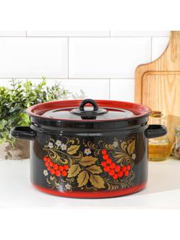 Кастрюля «Рябина», 7 л, индукция, цвет чёрный