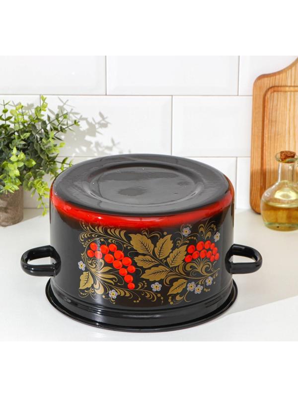 Кастрюля «Рябина», 7 л, индукция, цвет чёрный