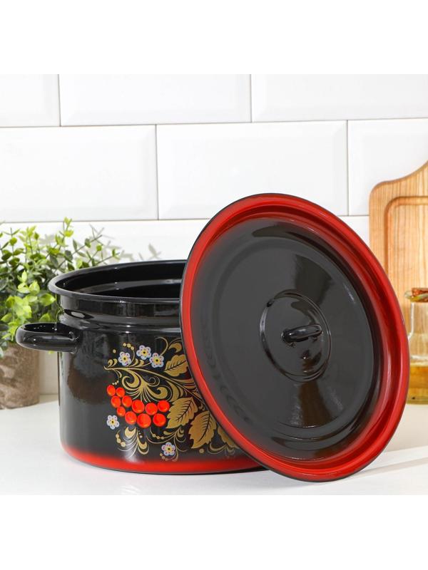 Кастрюля «Рябина», 7 л, индукция, цвет чёрный