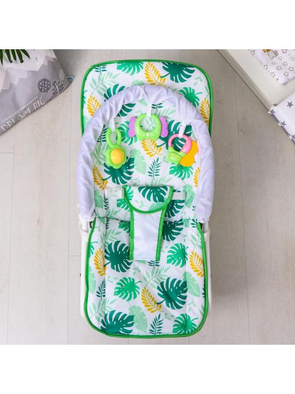 Шезлонг - качалка для новорождённых «Сафари», игровая дуга, игрушки МИКС