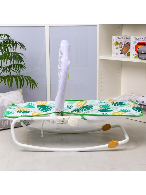 Шезлонг - качалка для новорождённых «Сафари», игровая дуга, игрушки МИКС