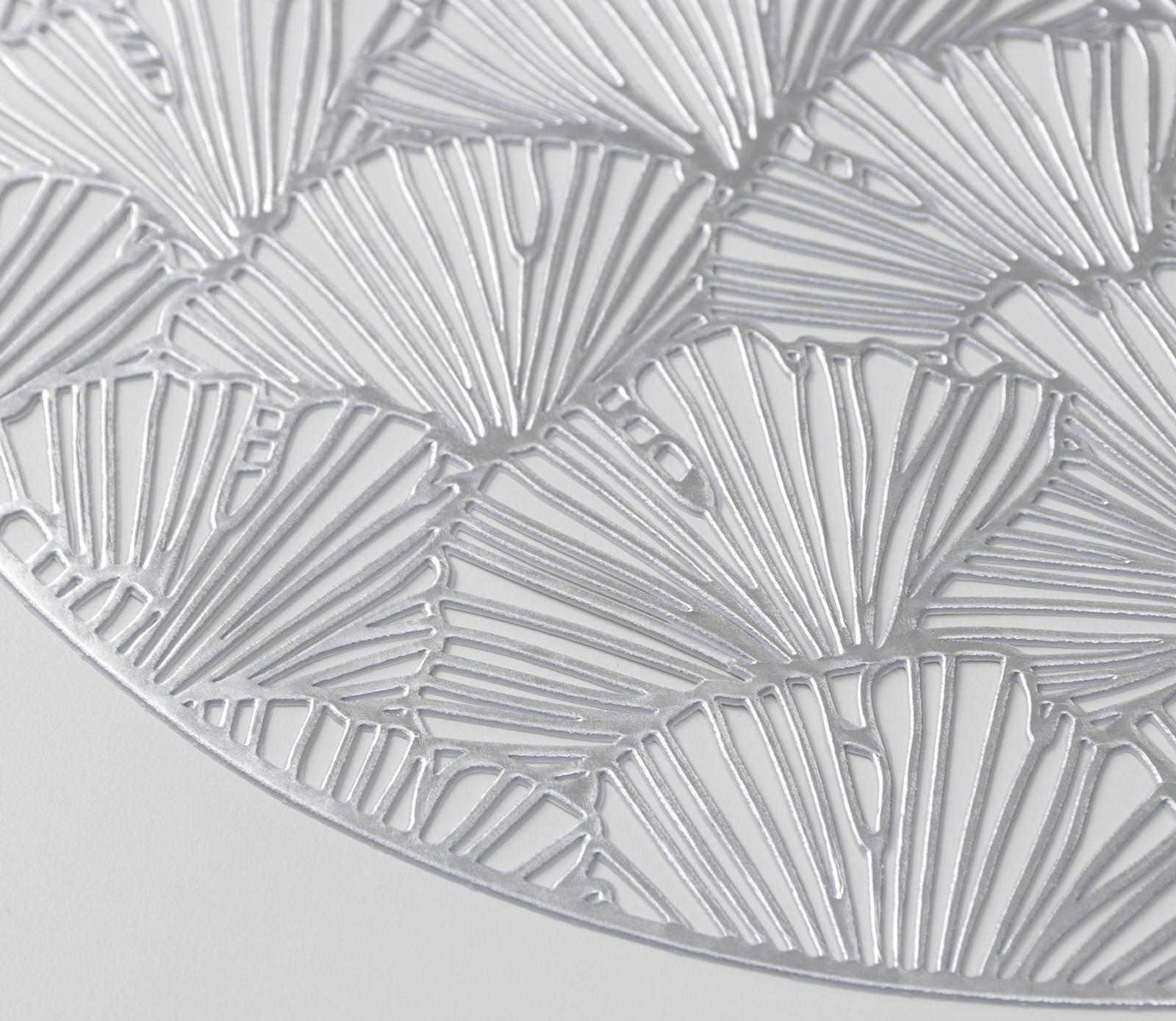 Набор салфеток сервировочных на стол Доляна «Веер», d=38 см, 4 шт, цвет серебряный