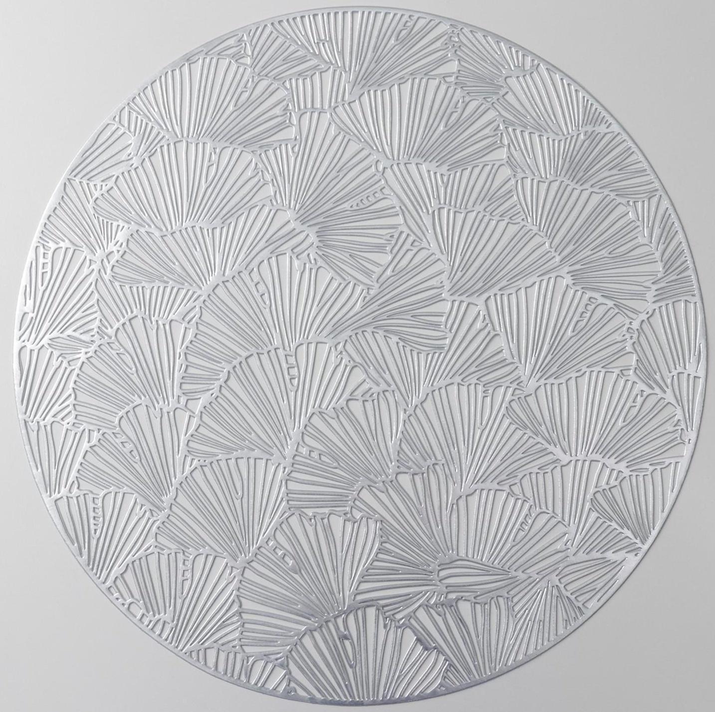 Набор салфеток сервировочных на стол Доляна «Веер», d=38 см, 4 шт, цвет серебряный