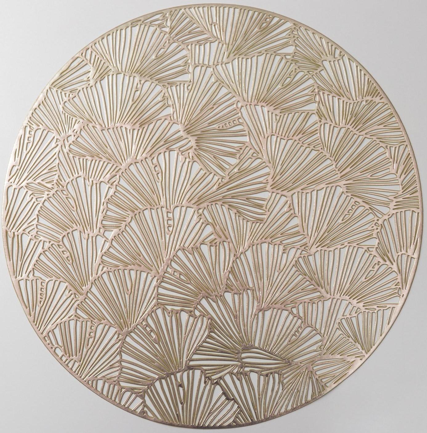 Набор салфеток сервировочных на стол Доляна «Веер», d=38 см, 4 шт, цвет золотой