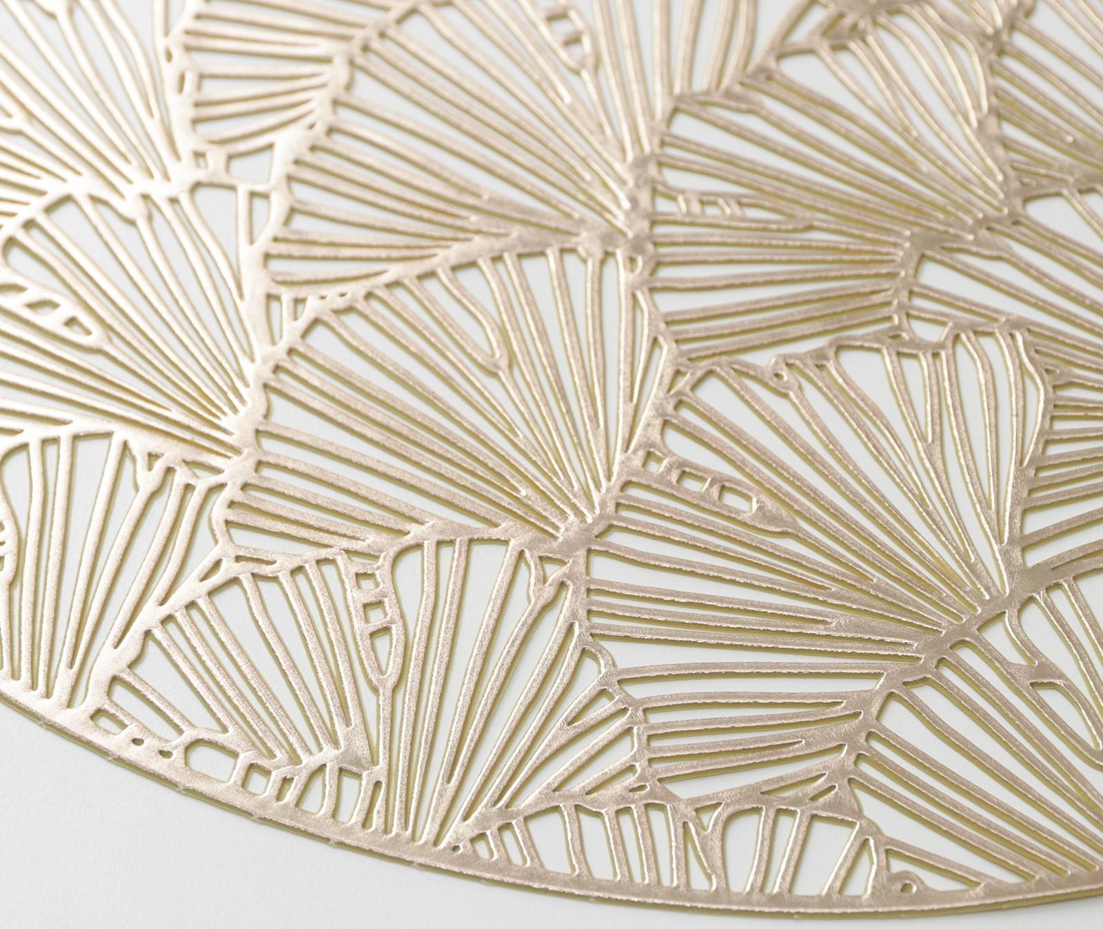 Набор салфеток сервировочных на стол Доляна «Веер», d=38 см, 4 шт, цвет золотой