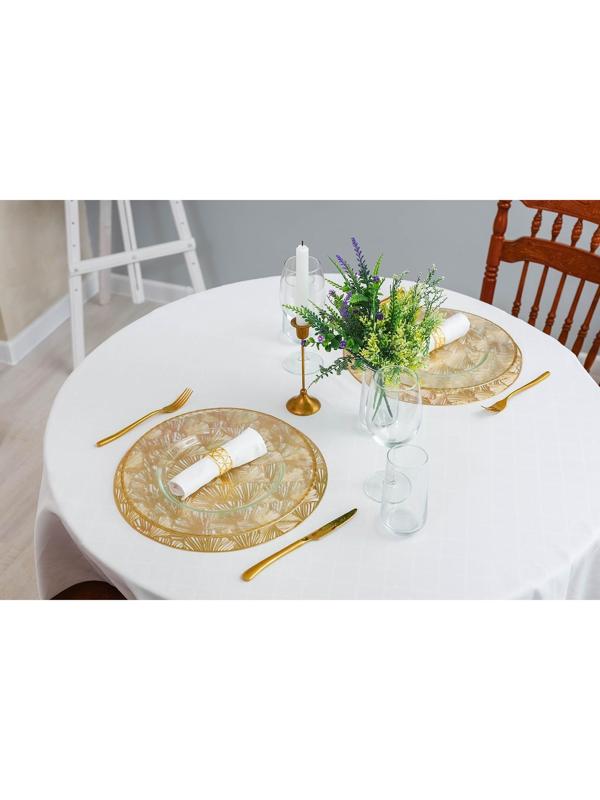 Набор салфеток сервировочных на стол Доляна «Веер», d=38 см, 4 шт, цвет золотой