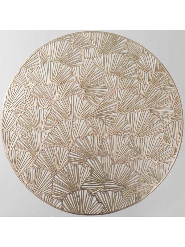 Набор салфеток сервировочных на стол Доляна «Веер», d=38 см, 4 шт, цвет золотой