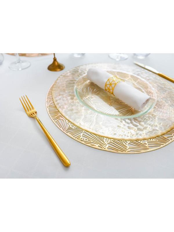 Набор салфеток сервировочных на стол Доляна «Веер», d=38 см, 4 шт, цвет золотой