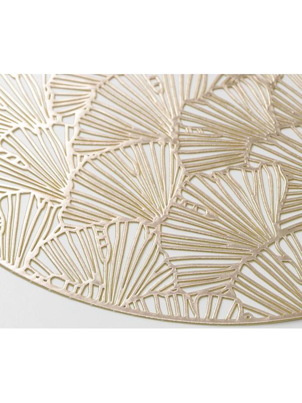 Набор салфеток сервировочных на стол Доляна «Веер», d=38 см, 4 шт, цвет золотой