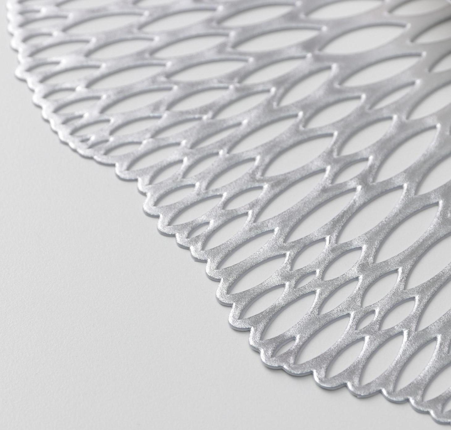 Набор салфеток сервировочных на стол Доляна «Мэри», d=38 см, 4 шт, цвет серебряный