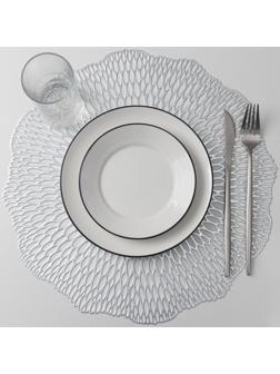 Набор салфеток сервировочных на стол Доляна «Мэри», d=38 см, 4 шт, цвет серебряный