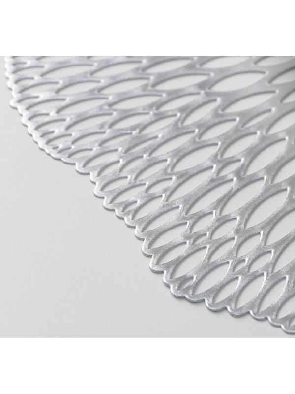 Набор салфеток сервировочных на стол Доляна «Мэри», d=38 см, 4 шт, цвет серебряный