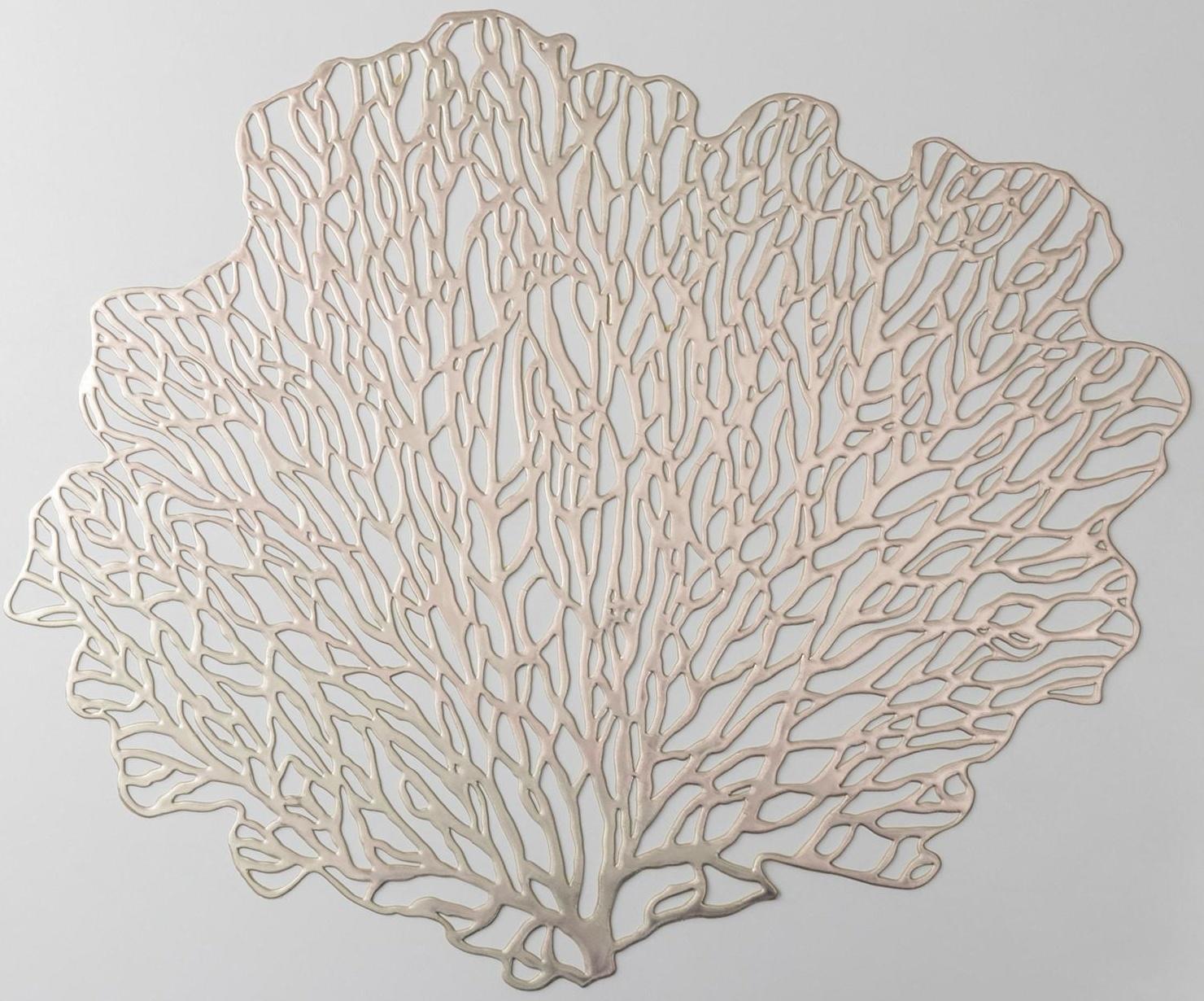 Набор салфеток сервировочных на стол Доляна «Кораллы», 48×39 см, 4 шт, цвет золотой