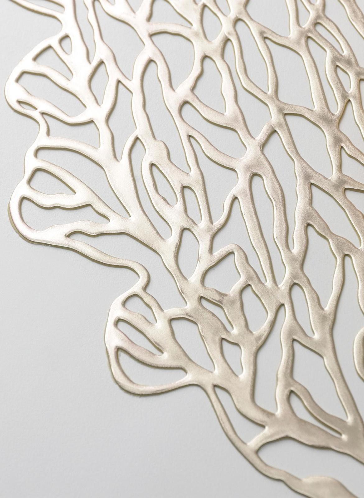 Набор салфеток сервировочных на стол Доляна «Кораллы», 48×39 см, 4 шт, цвет золотой