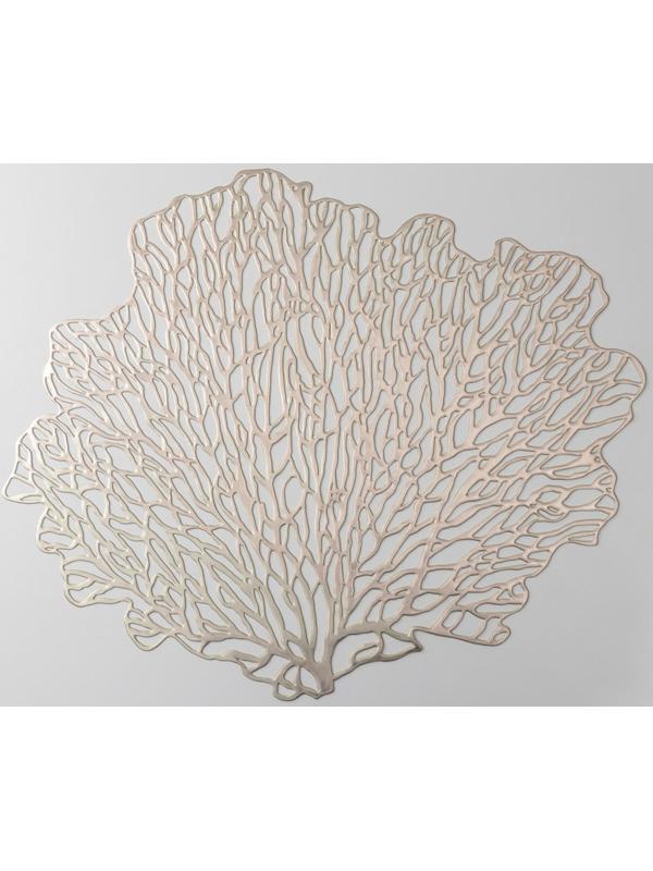 Набор салфеток сервировочных на стол Доляна «Кораллы», 48×39 см, 4 шт, цвет золотой