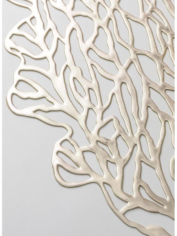 Набор салфеток сервировочных на стол Доляна «Кораллы», 48×39 см, 4 шт, цвет золотой