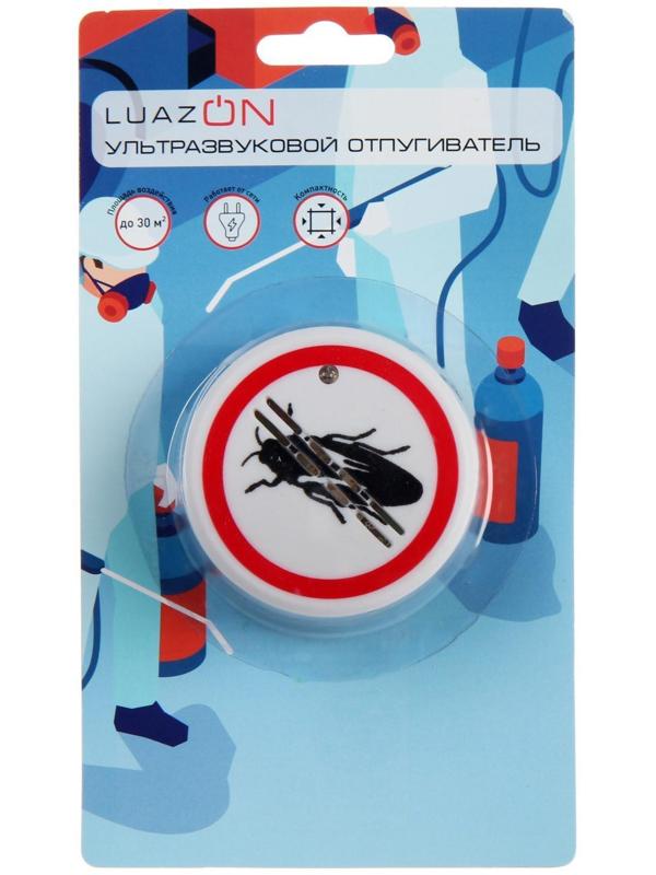 Отпугиватель тараканов Luazon LRI-18, ультразвуковой, 30 м2, 220 В, белый