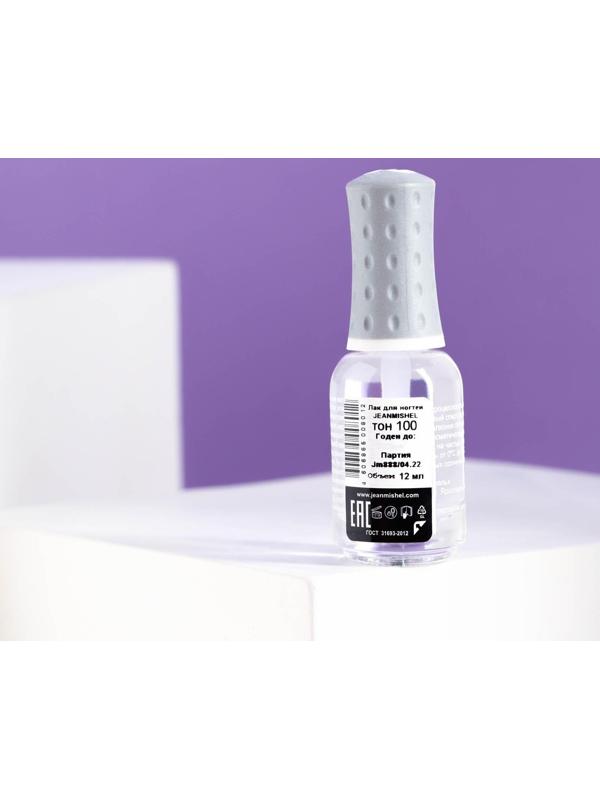 Лак для ногтей Jeanmishel, тон 100, прозрачный, 12 мл