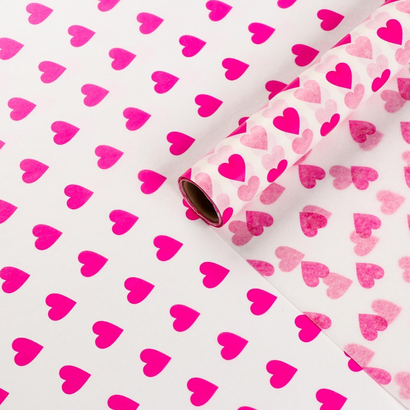 Бумага силиконизированная «Сердце», для выпечки, 0,38 х 5 м