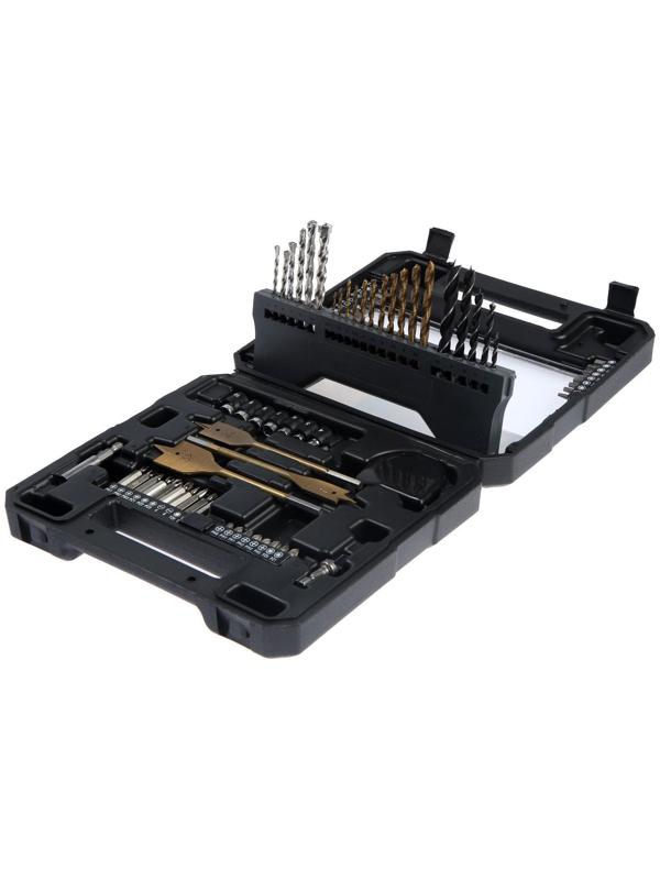 Набор универсальный ТУНДРА, сверла по дереву, бетону, металлу, биты, торц. головки, 70 шт.