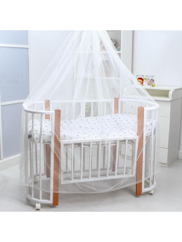 Балдахин для детской кроватки «Звёздочки», без основания р-р 165х500 см, цвет белый