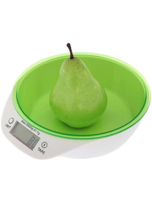 Весы кухонные Windigo LVKB-501, электронные, до 5 кг, чаша 1.3 л, зелёные