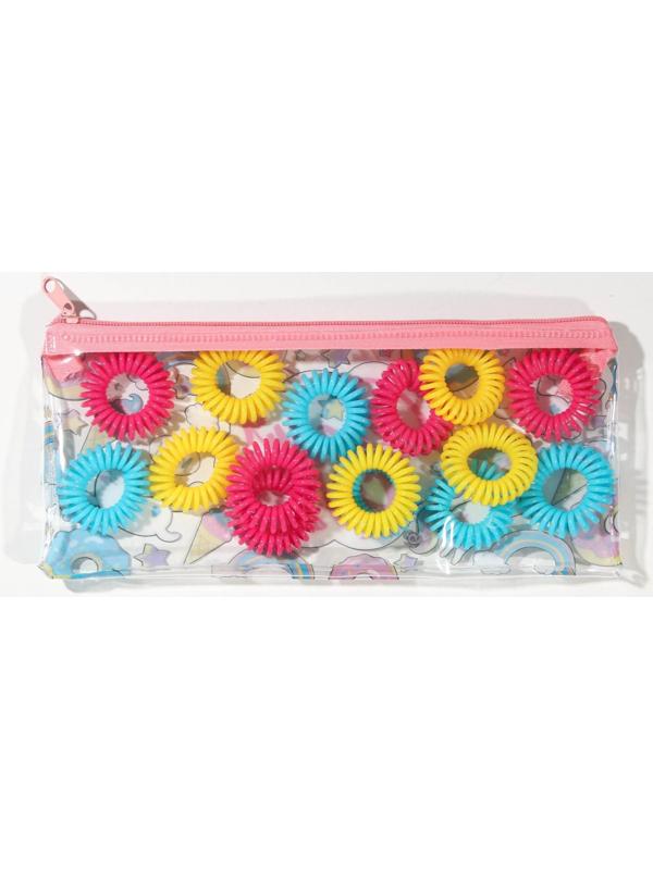 Резинки пружинки для волос «Время чудес», 15 шт., косметичка