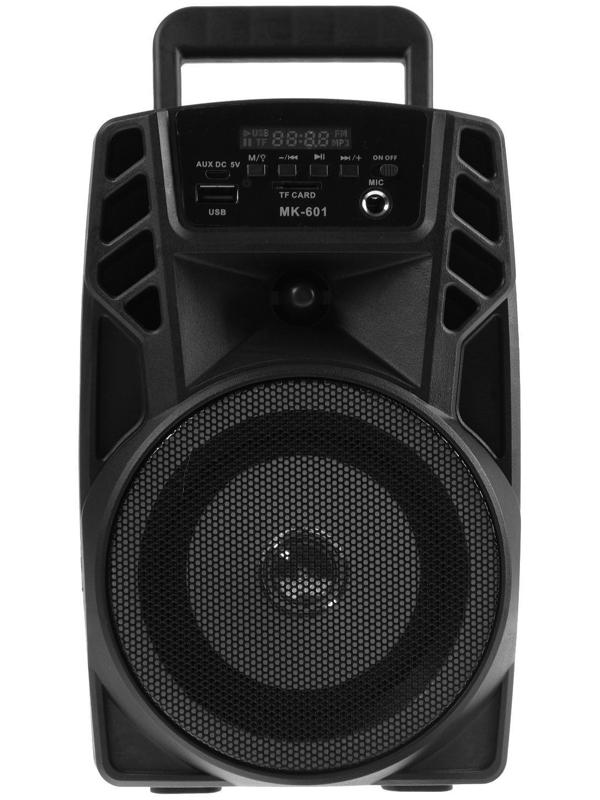 Портативная колонка LAB-08 MK-601, 5Вт, 600 мАч, TF, FM, AUX, USB, MIC, с подсветкой,черная