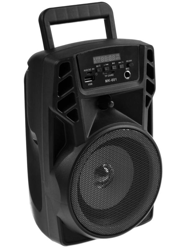 Портативная колонка LAB-08 MK-601, 5Вт, 600 мАч, TF, FM, AUX, USB, MIC, с подсветкой,черная