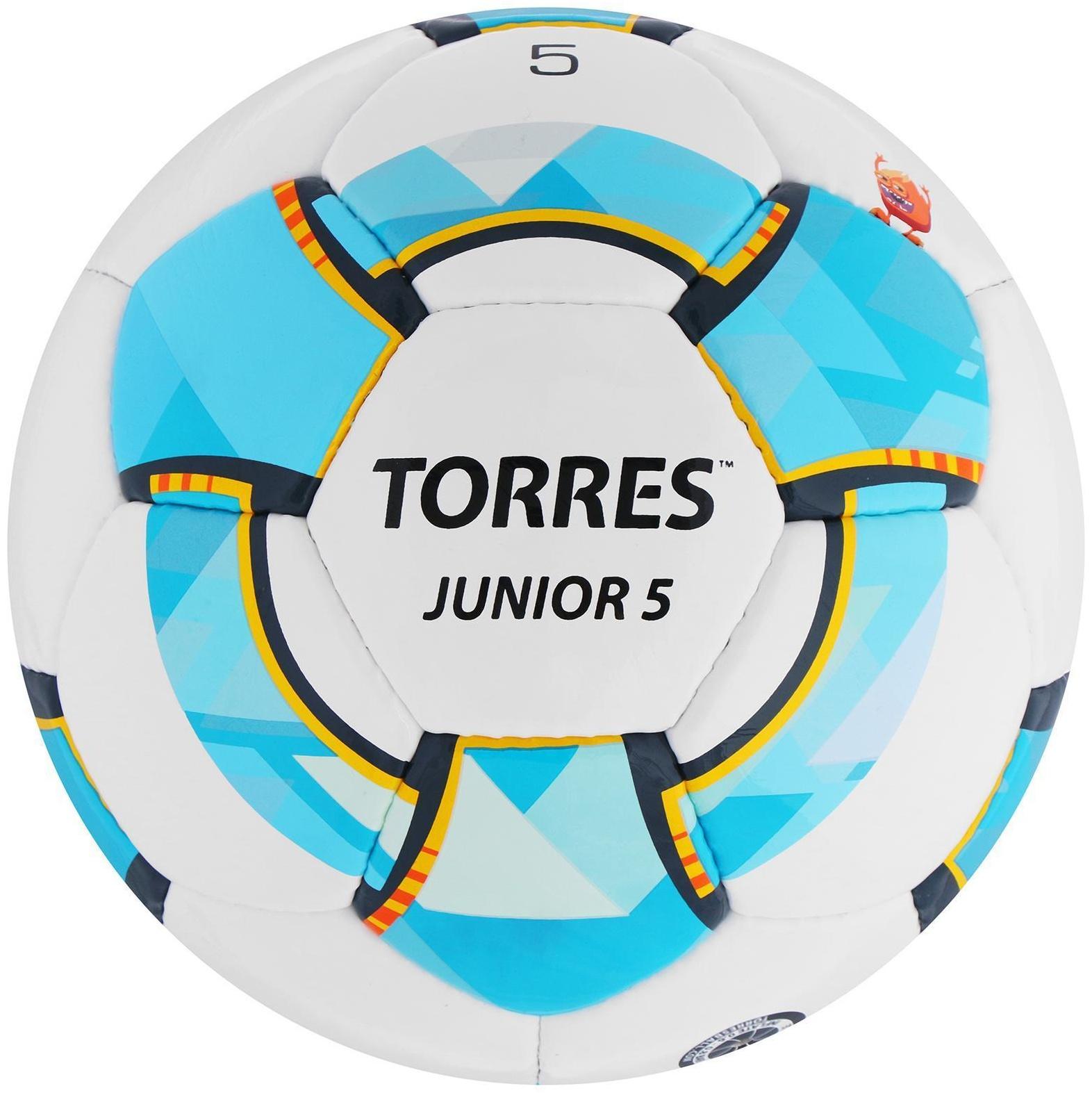 Мяч футбольный TORRES Junior-5, PU, ручная сшивка, 32 панели, размер 5