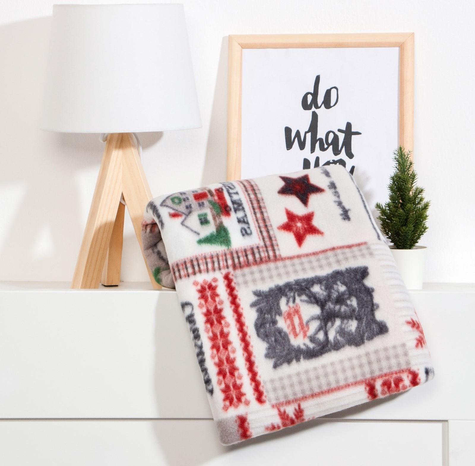 Плед Экономь и Я «Рождество» 150*180см, пл.160 г/м2, 100% п/э