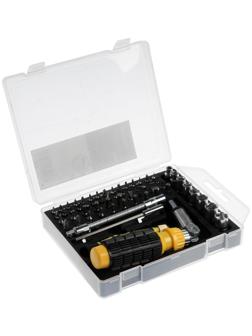 Отвертки с набором бит и торцевых головок ТУНДРА, в кейсе, 5/32