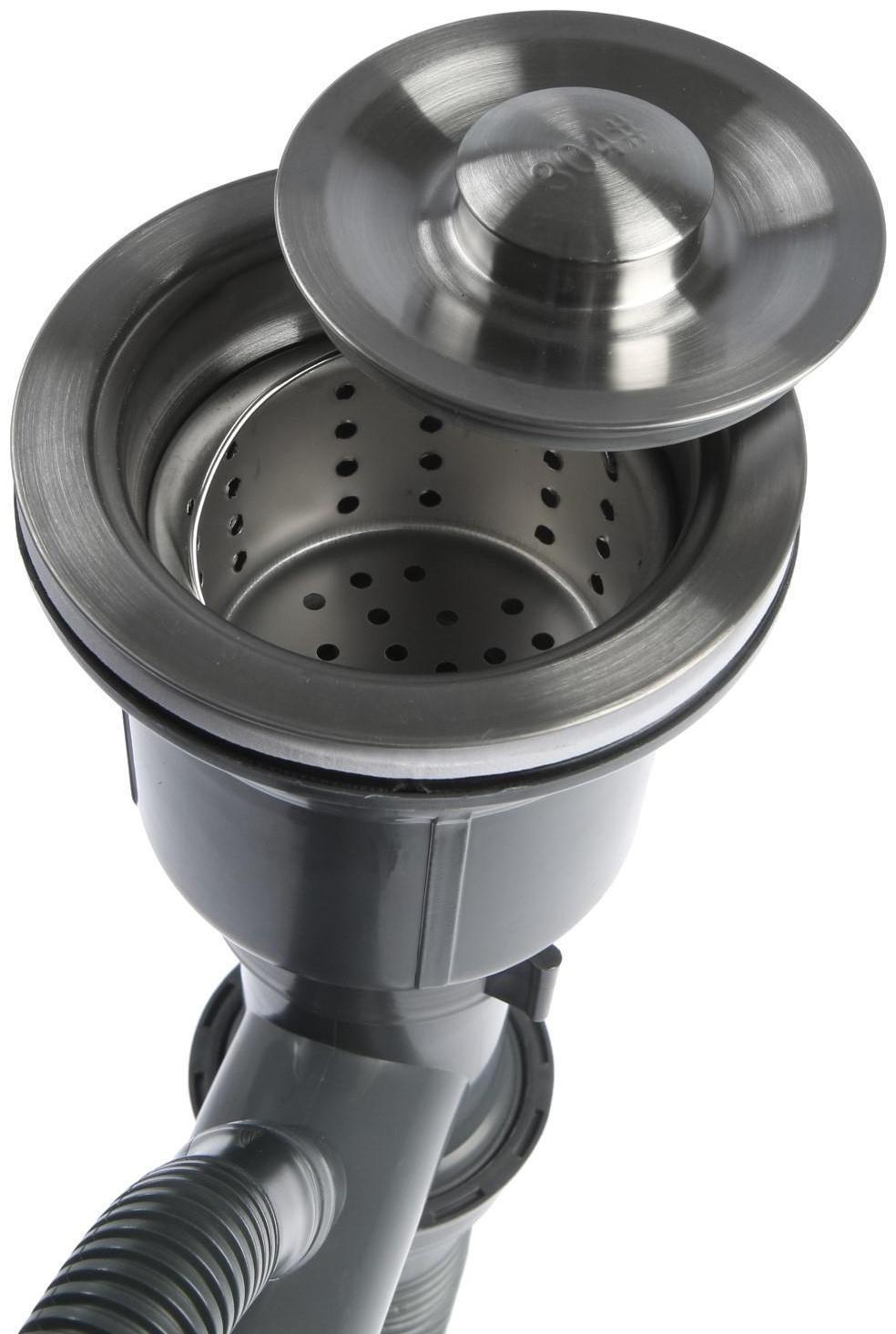 Мойка кухонная AFLORN AF97843-D, врезная, двойная, S=3,0 и 0,8 мм, 78х43х22 см, сифон, сатин