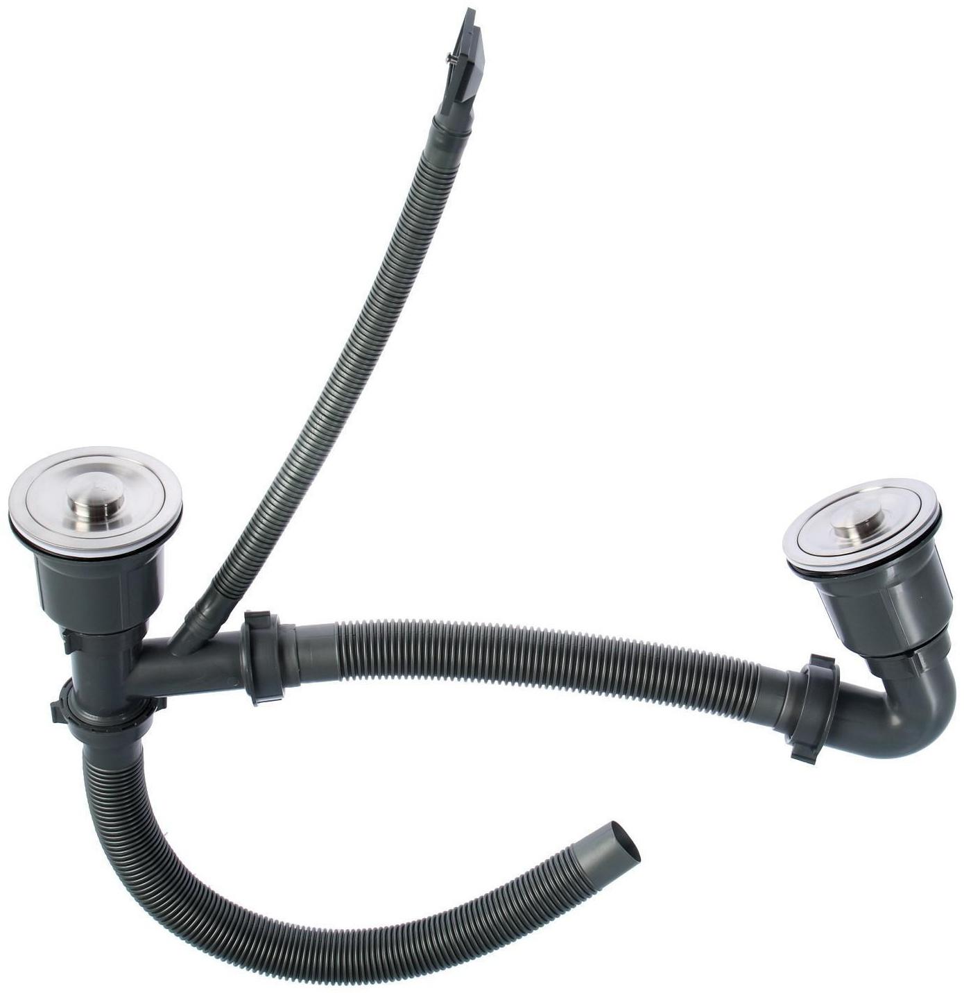 Мойка кухонная AFLORN AF97843-D, врезная, двойная, S=3,0 и 0,8 мм, 78х43х22 см, сифон, сатин