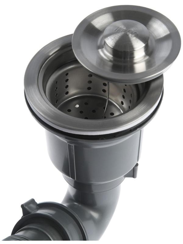 Мойка кухонная AFLORN AF97843B-D, врезная, двойная, S=3,0 и 0,8мм, 78х43х22см, сифон, графит