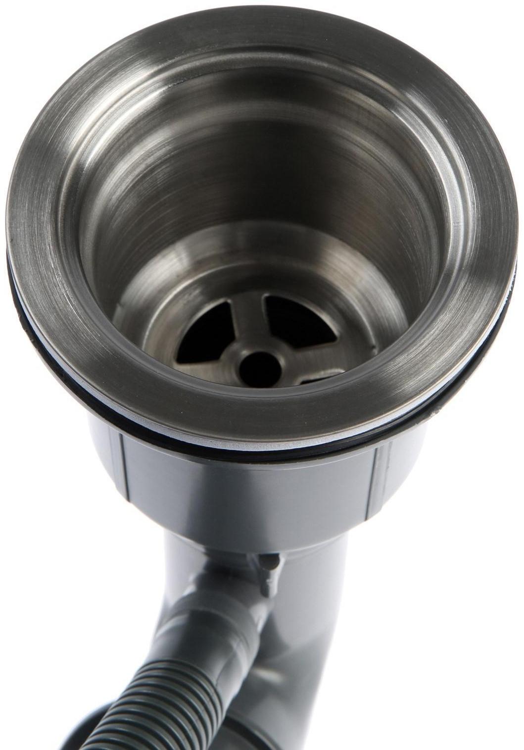 Мойка кухонная AFLORN AF95044, врезная, S=3,0 и 0,8 мм, 50х44х22 см, сифон, сатин