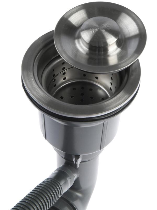 Мойка кухонная AFLORN AF95044, врезная, S=3,0 и 0,8 мм, 50х44х22 см, сифон, сатин