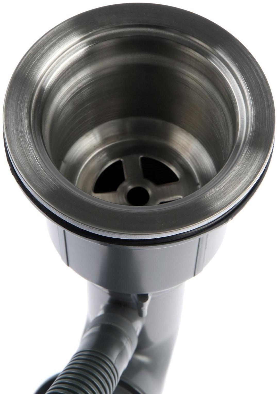 Мойка кухонная AFLORN AF96045F, врезная, S=3,0 и 0,8 мм, 60х45х20 см, сифон, графит