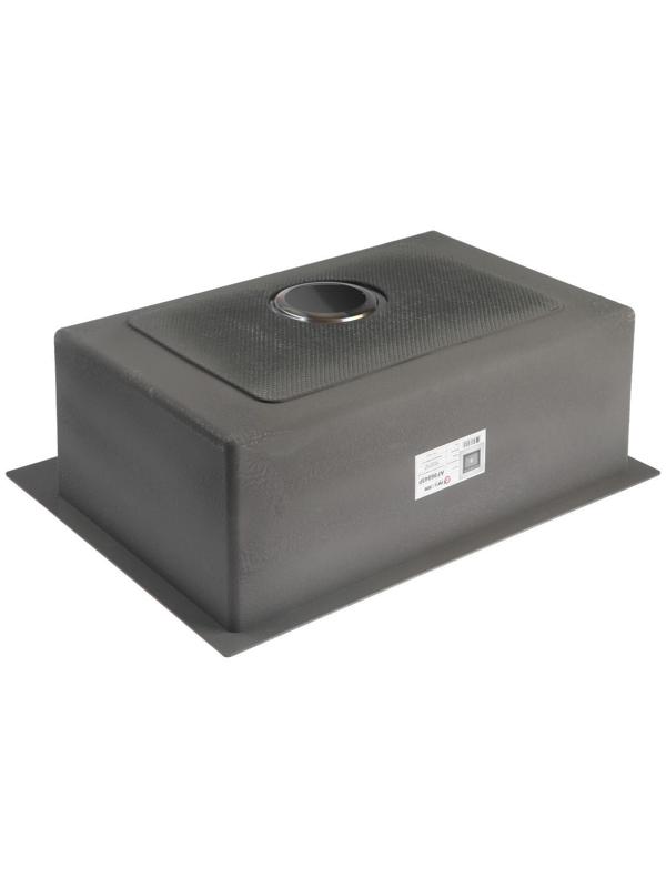 Мойка кухонная AFLORN AF96045F, врезная, S=3,0 и 0,8 мм, 60х45х20 см, сифон, графит