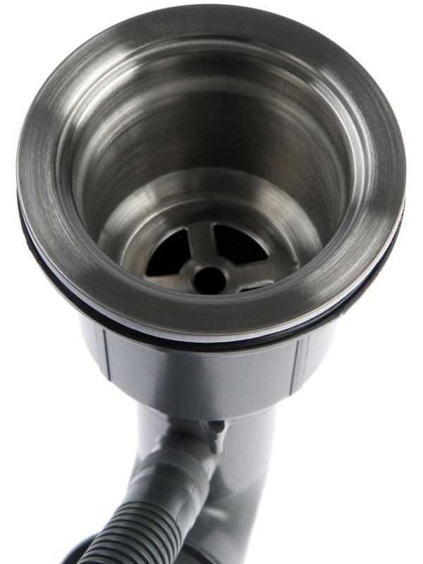 Мойка кухонная AFLORN AF96045F, врезная, S=3,0 и 0,8 мм, 60х45х20 см, сифон, графит