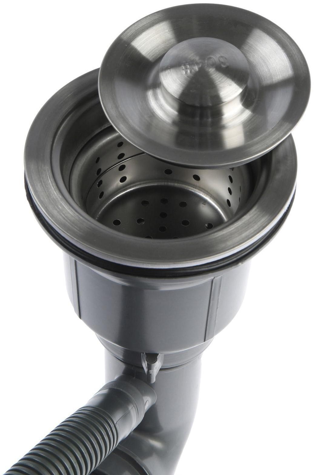 Мойка кухонная AFLORN AF96050F, врезная, S=3,0 и 0,8 мм, 60х50х20 см, сифон, графит