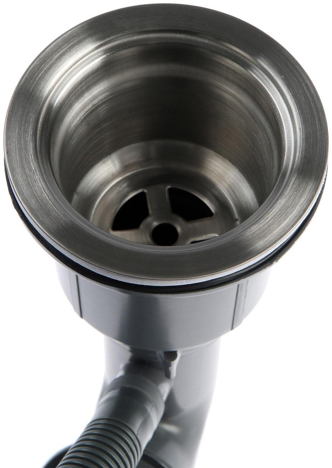 Мойка кухонная AFLORN AF96050F, врезная, S=3,0 и 0,8 мм, 60х50х20 см, сифон, графит