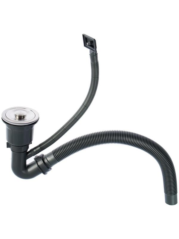 Мойка кухонная AFLORN AF96050F, врезная, S=3,0 и 0,8 мм, 60х50х20 см, сифон, графит