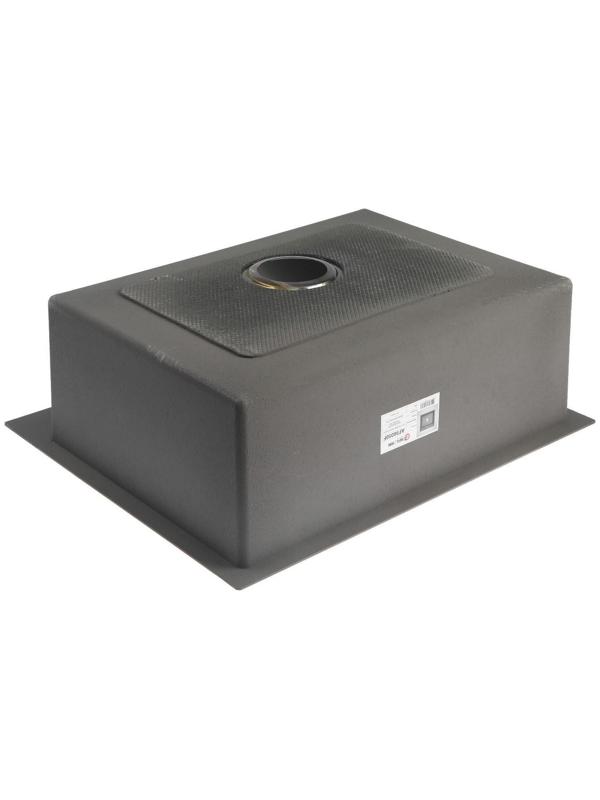 Мойка кухонная AFLORN AF96050F, врезная, S=3,0 и 0,8 мм, 60х50х20 см, сифон, графит