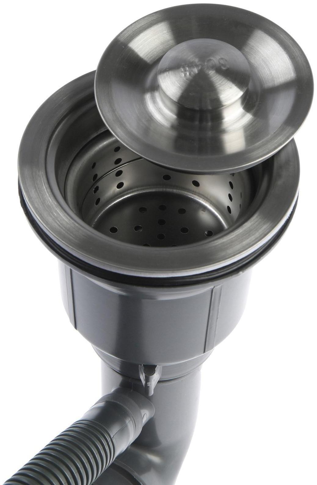 Мойка кухонная AFLORN AF97851-R, врезная, правая, S=3,0 и 0,8 мм, 78х51х22 см, сифон, сатин