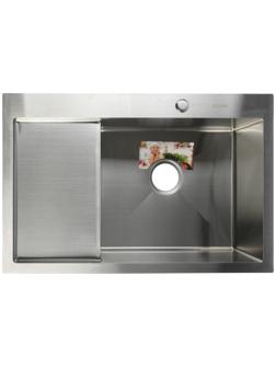 Мойка кухонная AFLORN AF97851-R, врезная, правая, S=3,0 и 0,8 мм, 78х51х22 см, сифон, сатин