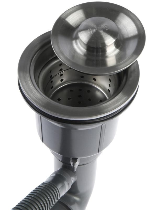 Мойка кухонная AFLORN AF97851-R, врезная, правая, S=3,0 и 0,8 мм, 78х51х22 см, сифон, сатин