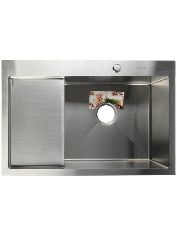 Мойка кухонная AFLORN AF97851-R, врезная, правая, S=3,0 и 0,8 мм, 78х51х22 см, сифон, сатин