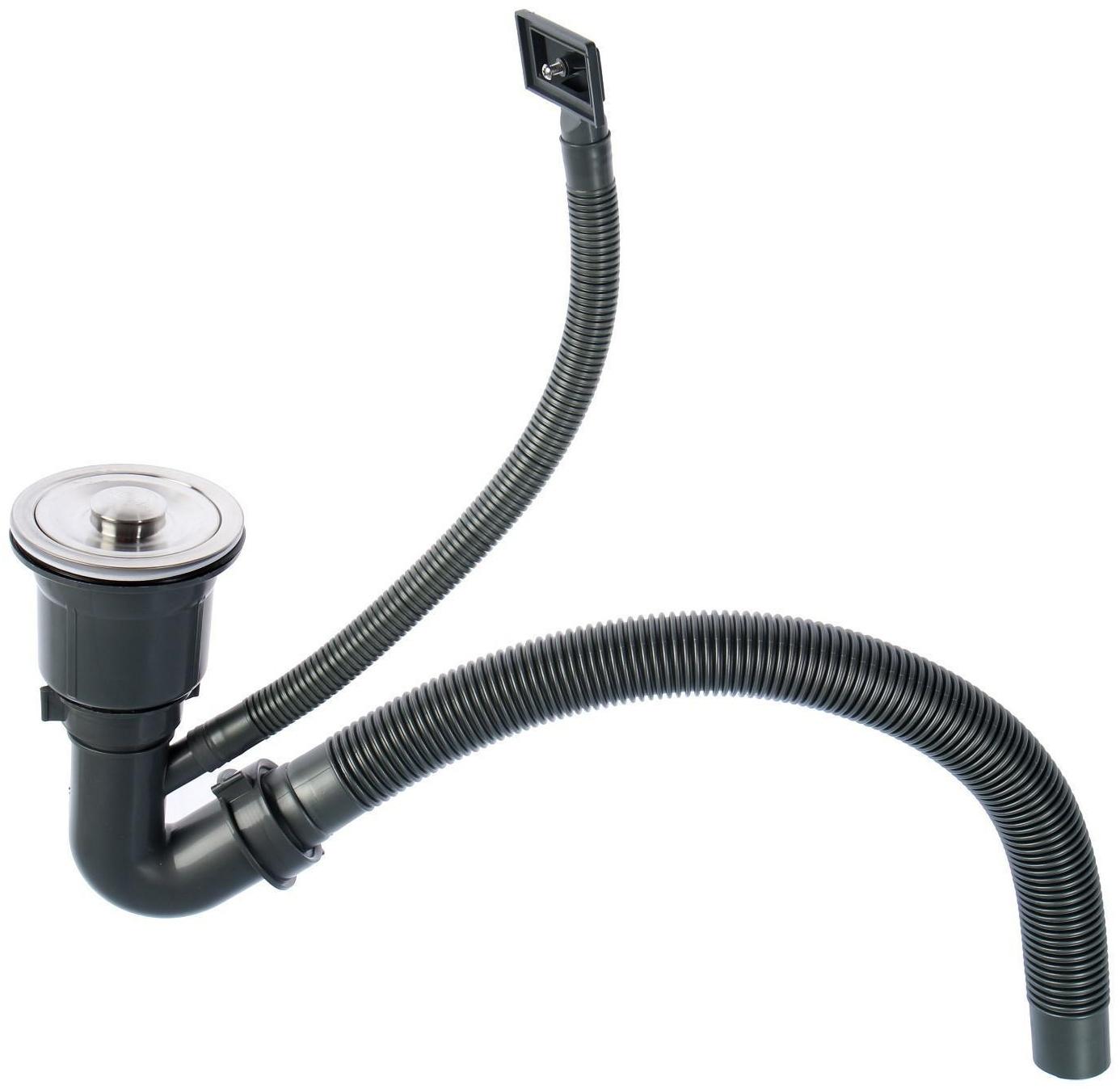 Мойка кухонная AFLORN AF97851F-L, врезная, левая, S=3,0 и 0,8 мм, 78х51х22 см, сифон, графит