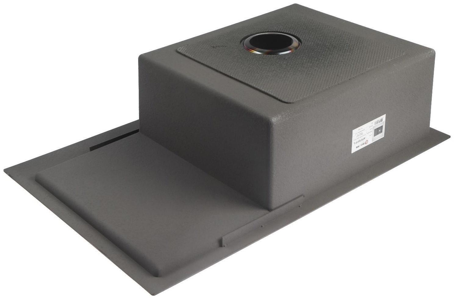 Мойка кухонная AFLORN AF97851F-L, врезная, левая, S=3,0 и 0,8 мм, 78х51х22 см, сифон, графит